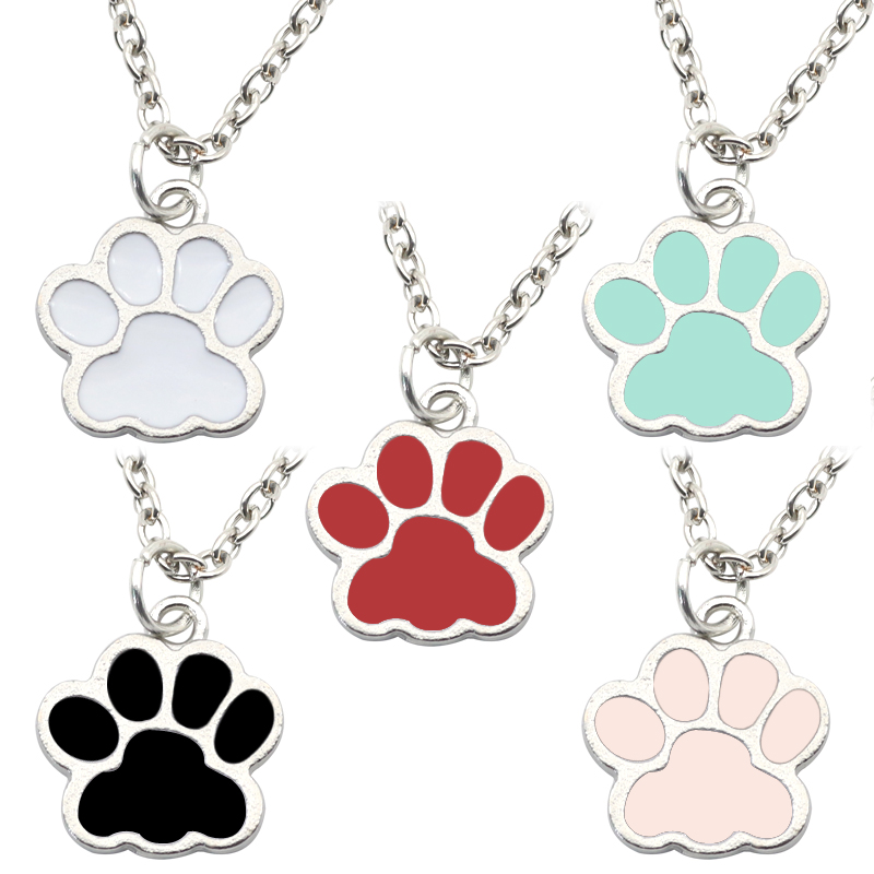 Mens Dog Tag Necklace - Mode Hond Poot Kat Voetafdruk Ketting