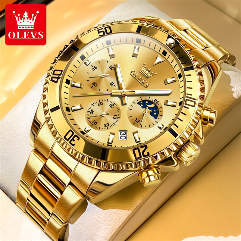 Jewelry Inspired Watches - Olevs Horloge Heren Topmerk Luxe Gouden