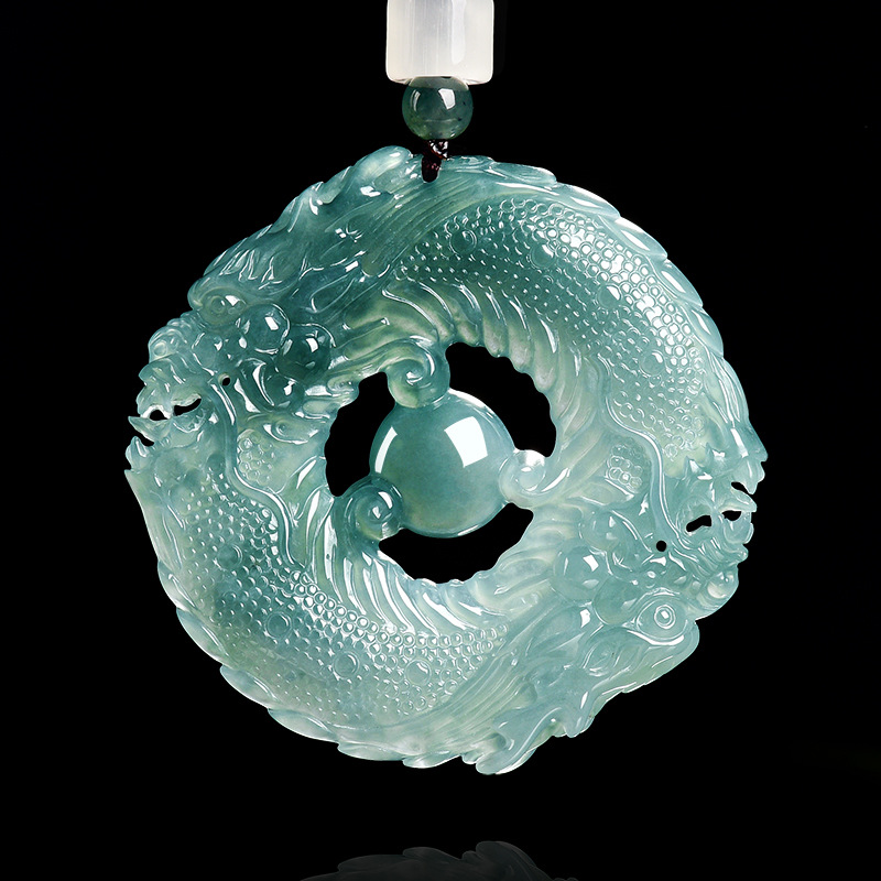 Jewelry & Watches Company - Natuurlijke echte smaragd blauw water jade