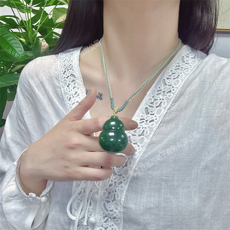 Necklace Pendant - Natuurlijke Hetian Jade Kalebas Hanger Ketting