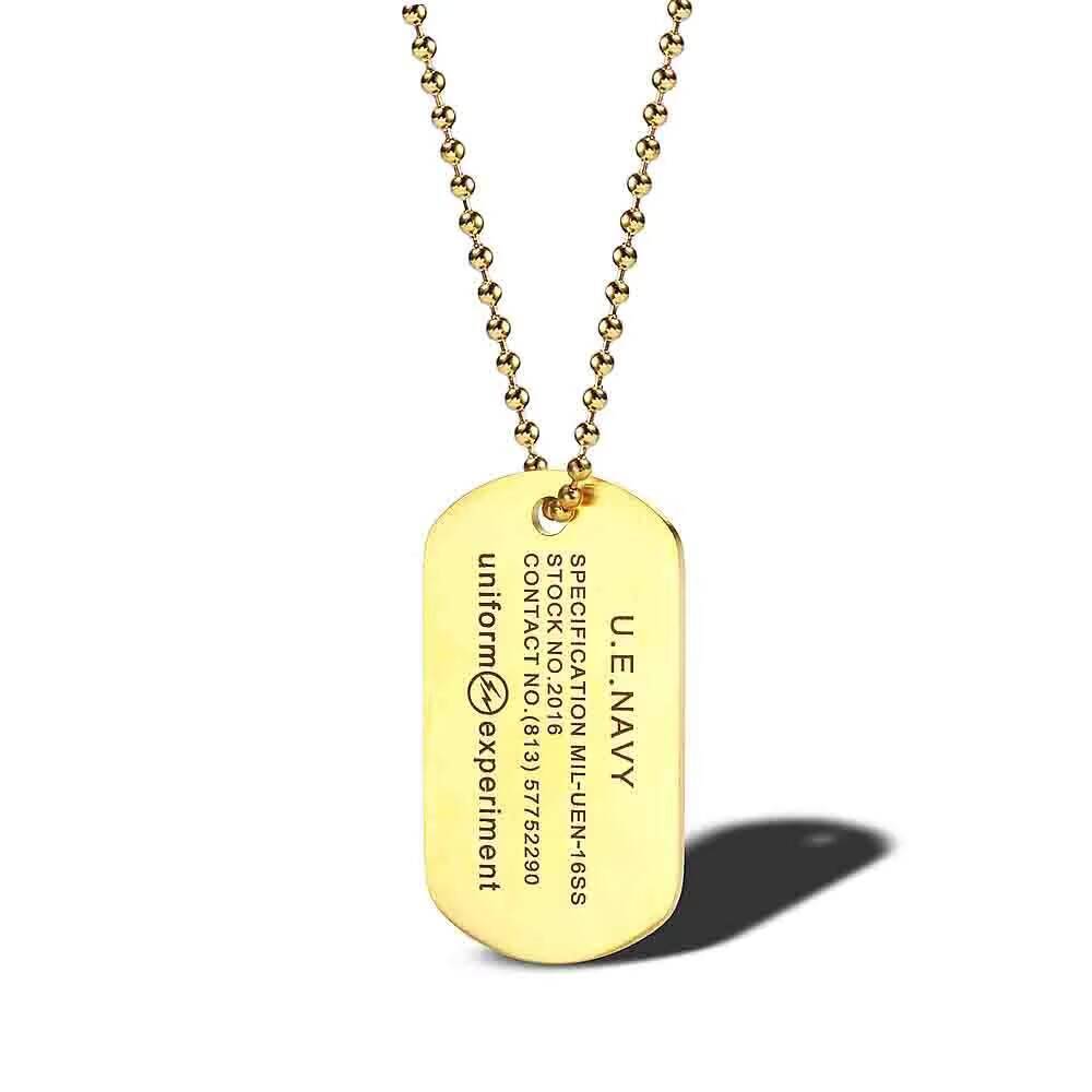 Mens Dog Tag Necklace - Straat Hip Hop Bliksem nr. 83