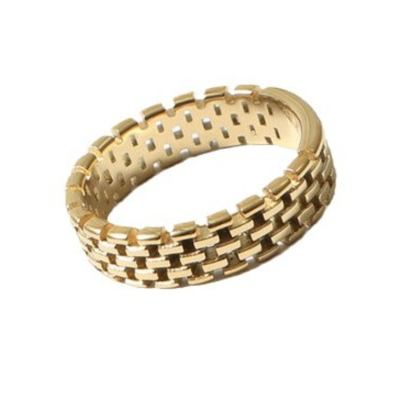 Jewelry & Watches Bench - Goudkleurige Mesh-Kettingring Voor Vrouwen Goudkleurig Roestvrij