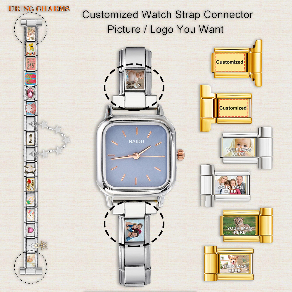 Jewelry Watches Men - 1 paar Foto Logo Aangepaste Horlogeband