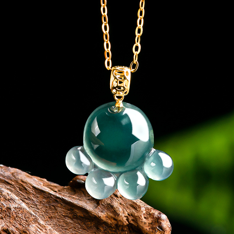 Jewelry & Watches Company - Natuurlijke echte smaragd blauw water jade