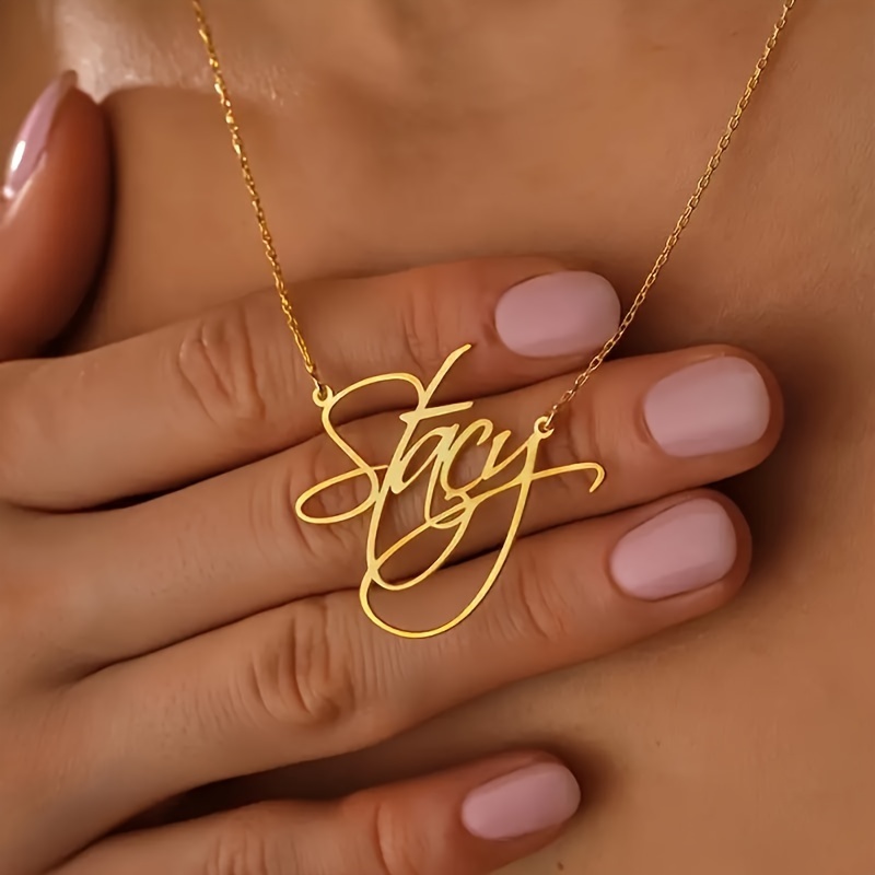 Jewelry & Watches Bench - Aangepaste cursieve script naam kettingen voor