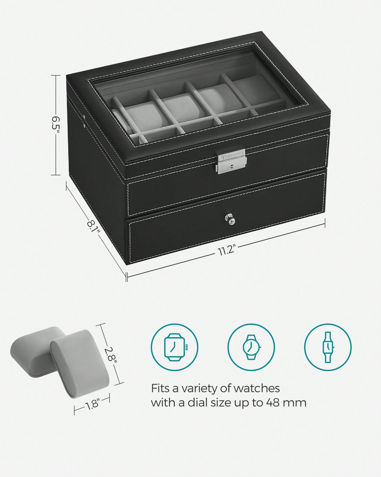 Horlogebox met 20 vakjes, glaz - Jewelry Watches Men recensie en prijs