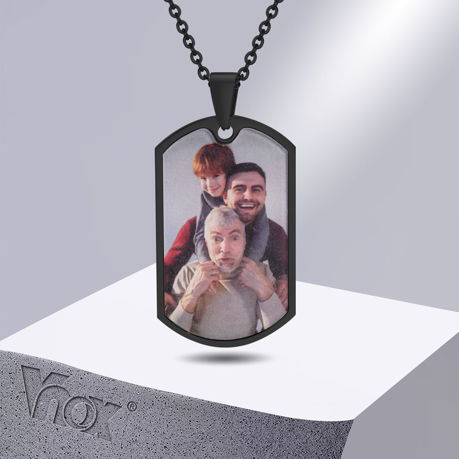 Vnox gratis aangepaste foto's  - Mens Dog Tag Necklace recensie en prijs