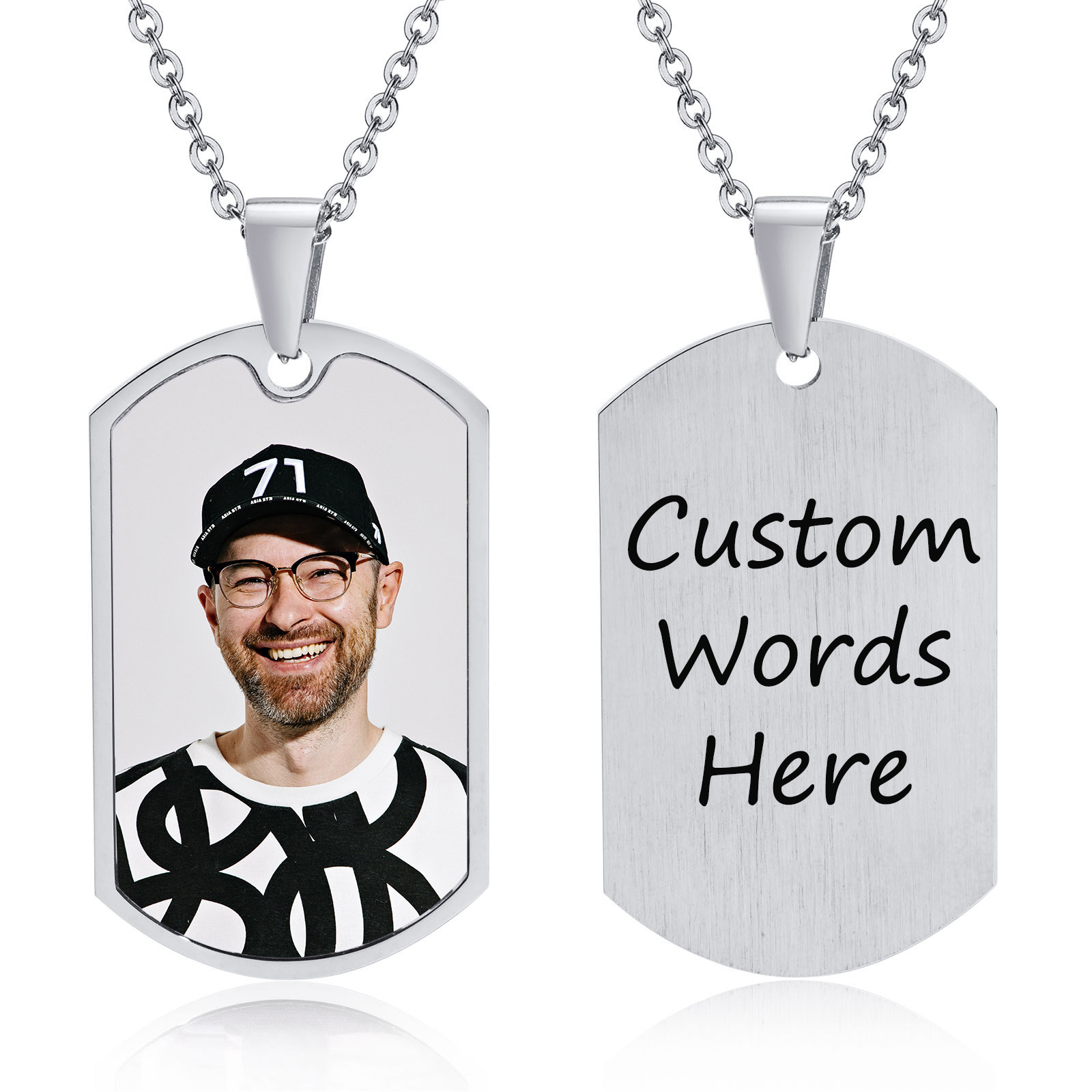 Vnox gratis aangepaste foto's  - Mens Dog Tag Necklace recensie en prijs