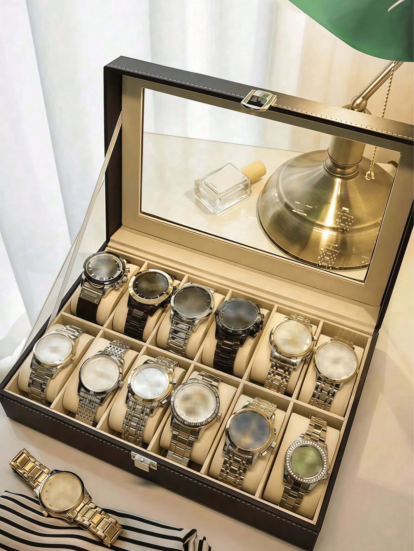 Leren horlogedoos met slot, gr - Jewelry Style Watches recensie en prijs