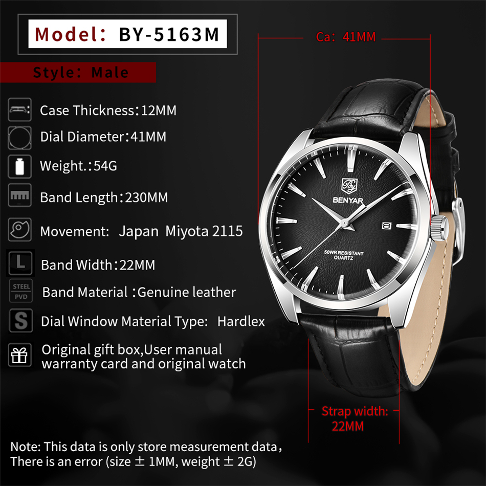 Benyar 5163 Topmerk luxe milit - Jewelry Inspired Watches recensie en prijs