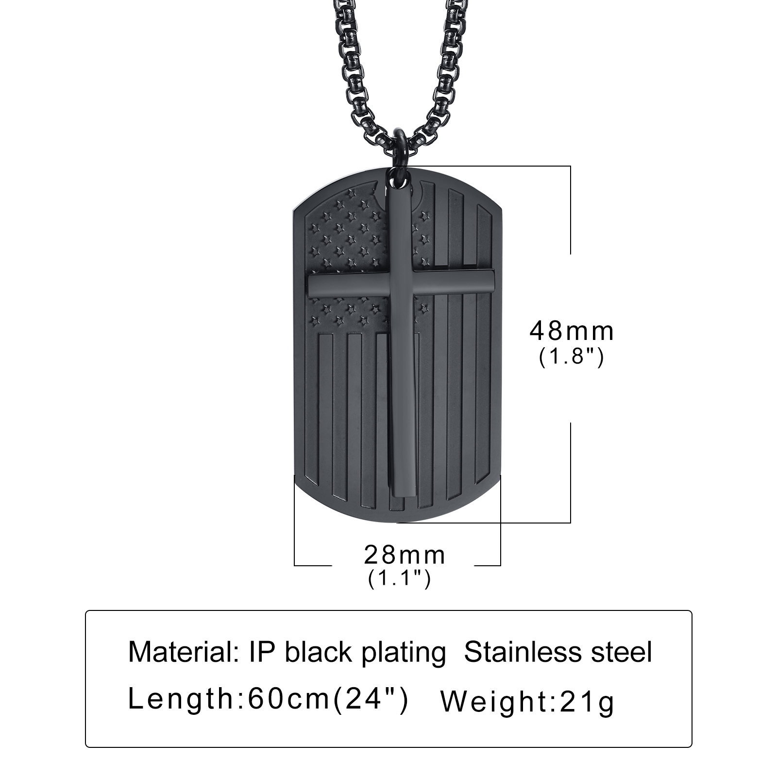 Zwarte Cross Kettingen Voor Ma - Mens Dog Tag Necklace recensie en prijs