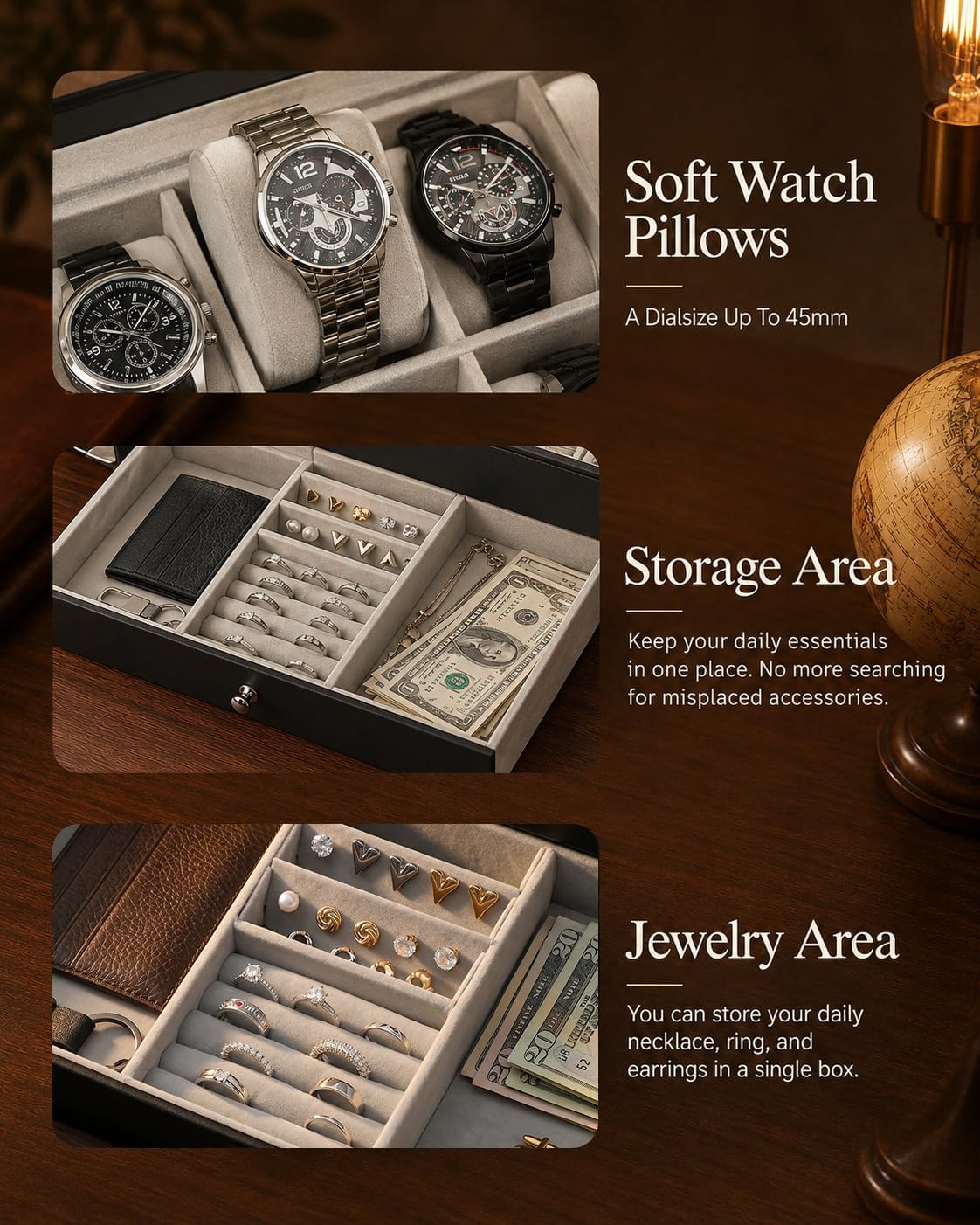 Horloge-opbergdoos voor mannen - Jewelry Watches Men recensie en prijs